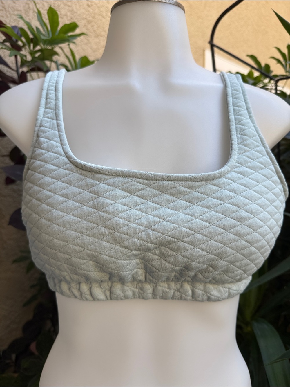 No Boundaries Quilted Square Neck Bralette in Mint